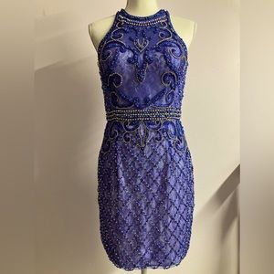 Clarisse Women’s Cocktail/Prom/Formal Mini Dress/Gown, Size 11/12, Blue